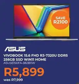 Kloppers Asus vivobook 15.6 fhd r3-7320u ddr5 256gb ssd win11 home offer
