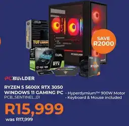 Kloppers Pcbuilder ryzen 5 5600x rtx 3050 windows 11 gaming pc offer