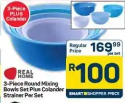 Pick n Pay Hypermarket Real Home Round Mixing Bowls Set Plus Colander Strainer offer