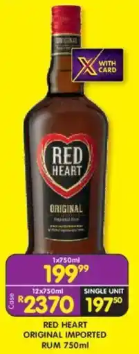 Shoprite Liquor Red heart original imported rum offer