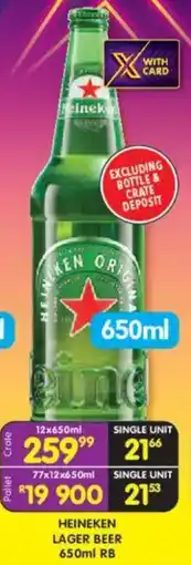 Shoprite Liquor Heineken lager beer rb offer