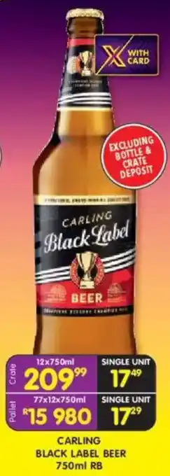 Shoprite Liquor Carling black label beer offer
