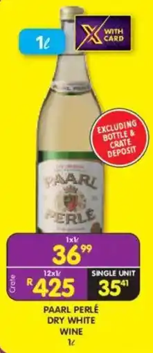 Shoprite Liquor Paarl perlé dry white wine offer