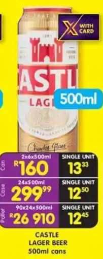 Shoprite Liquor Castle lager beer cans offer