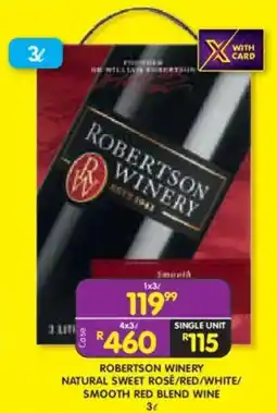 Shoprite Liquor Robertson winery natural sweet rose/ red/ white/ smooth red blend wine offer