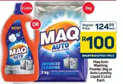 Pick n Pay Hypermarket Maq Auto Washing Powder 3kg or Auto Laundry Liquid 2 Litre offer