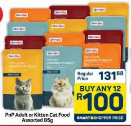 Pick n Pay Hypermarket PnP Adult or Kitten Cat Food Assorted 85g offer