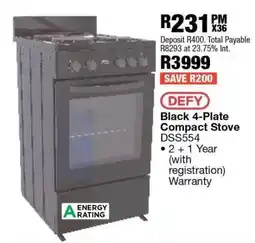 OK Furniture Black 4-Plate Compact Stove offer
