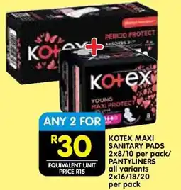 Shoprite Kotex Maxi Sanitary Pads offer