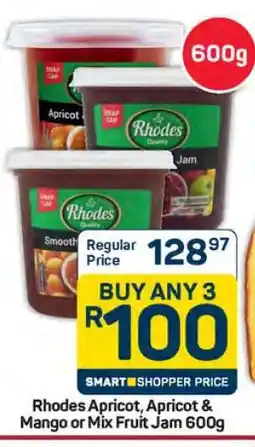 Pick n Pay Hypermarket Rhodes Apricot, Apricot & Mango or Mix Fruit Jam 600g offer