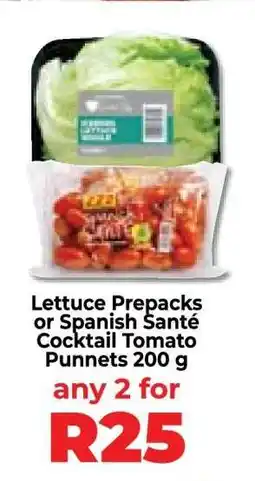 Food Lover's Market Lettuce Prepacks or Spanish Santé Cocktail Tomato Punnets 200 g offer
