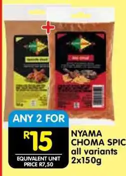 Shoprite NYAMA CHOMA SPICE all variants 2x150g offer