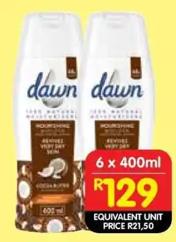 Shoprite Dawn Nourishing Cocoa Butter 6 x 400ml offer