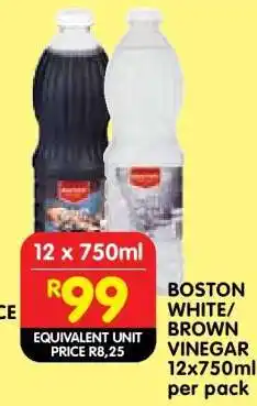 Shoprite BOSTON WHITE/BROWN VINEGAR 12x750ml per pack offer