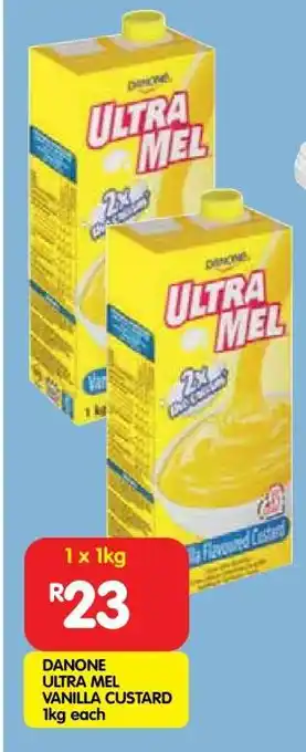Shoprite DANONE ULTRA MEL VANILLA CUSTARD 1kg each offer