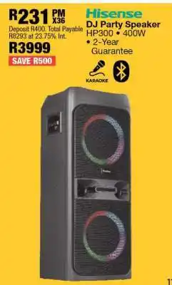 OK Furniture Hisense DJ Party Speaker HP300 offer