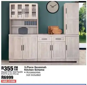 OK Furniture 3-Piece Savannah Kitchen Scheme offer