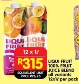 Shoprite Liqui fruit 100% fruit juice blend offer