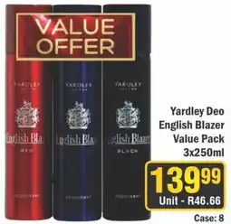 J&E Cash and Carry Yardley Deo English Blazer Value Pack offer