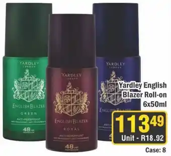 J&E Cash and Carry Yardley English Blazer Roll-on offer