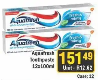 J&E Cash and Carry Aquafresh Toothpaste offer