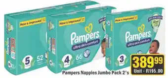 J&E Cash and Carry Pampers Nappies Jumbo Pack offer