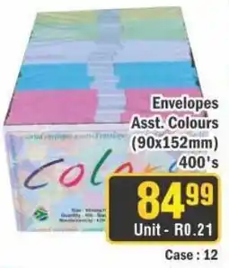J&E Cash and Carry Envelopes Asst. Colours offer