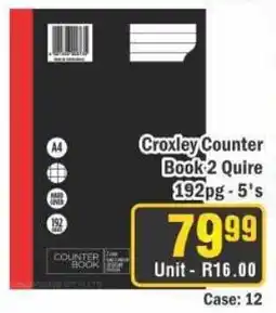 J&E Cash and Carry Croxley Counter Book 2 Quire 192pg offer