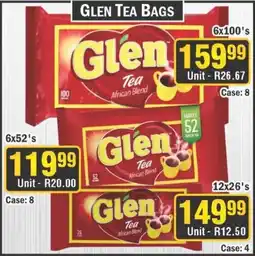 J&E Cash and Carry Glen tea bags offer