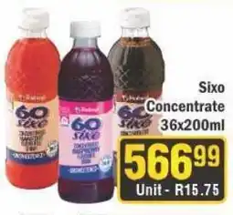 J&E Cash and Carry Sixo Concentrate offer