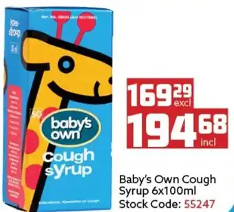 Africa Cash and Carry Baby's Own Cough Syrup 6x100ml offer