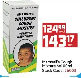 Marshall's Cough Mixture 6x100ml