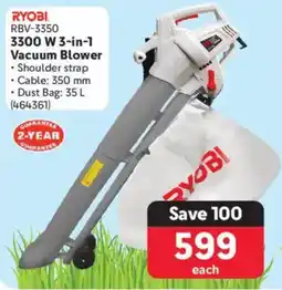 Makro Ryobi 3300W 3-in-1 Vacuum Blower offer