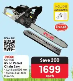 Makro Ryobi 45 cc Petrol Chain Saw offer