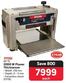 Makro Ryobi 2000W Planer Thicknesser offer