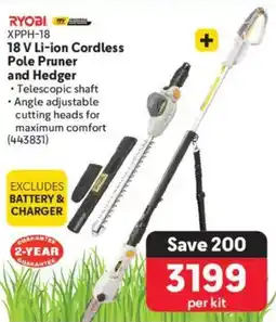 Makro Ryobi 18 V Li-ion Cordless Pole Pruner and Hedger offer