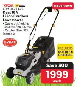 Makro Ryobi Dual 18 V Li-ion Cordless Lawnmower offer