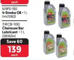 Makro Ryobi 4-Stroke Oil or Chainsaw Bar Lubricant offer