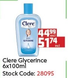 Africa Cash and Carry Clere Glycerine 6x100ml offer