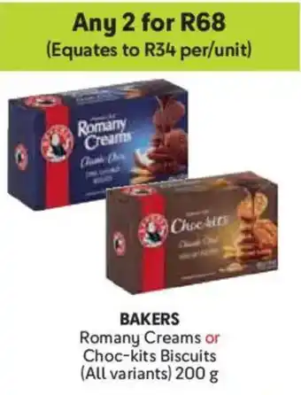 Makro Bakers Romany Creams or Choc-kits Biscuits offer