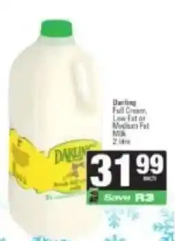 Spar Darling full cream low fat or medium fat milk offer