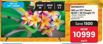 Makro Skyworth 190 cm 75" Smart QLED+ 4K Google TV offer
