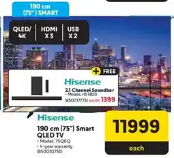 Makro Hisense 190 cm 75" Smart QLED TV offer