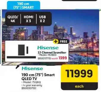 Makro Hisense 190 cm 75" Smart QLED TV offer