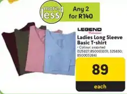 Makro Legend Ladies Long Sleeve Basic T-shirt offer