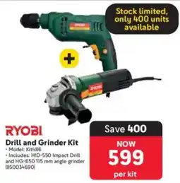 Makro Ryobi Drill and Grinder Kit offer