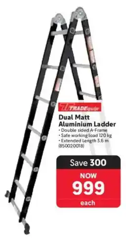 Makro Tradequip Dual Matt Aluminium Ladder offer