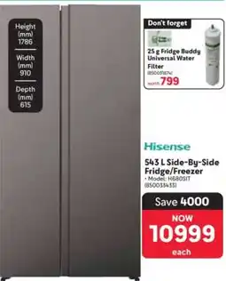 Makro Hisense 543 L Side-by-Side Fridge/Freezer offer