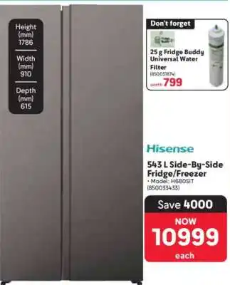Makro Hisense 543 L Side-by-Side Fridge/Freezer offer