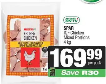 Spar SPAR IQF Chicken Mixed Portions 4 kg offer